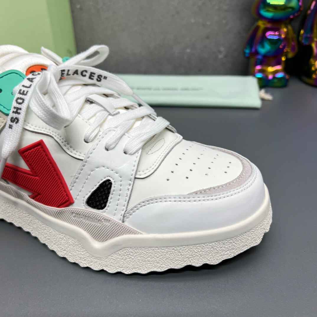 Off-White 'White Red' Sponge Mid-Top Sneaker