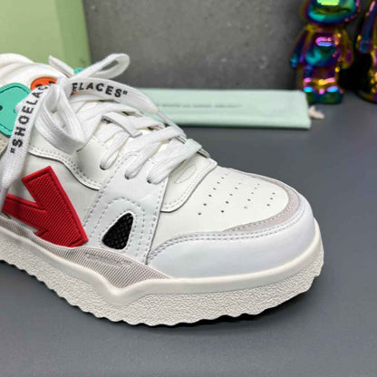 Off-White 'White Red' Sponge Mid-Top Sneaker