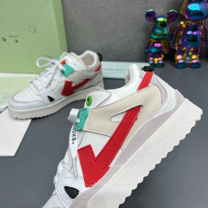 Off-White 'White Red' Sponge Mid-Top Sneaker