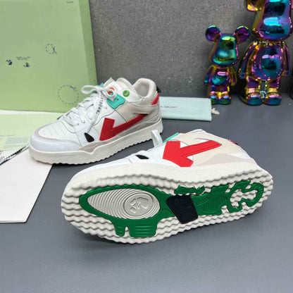 Off-White 'White Red' Sponge Mid-Top Sneaker