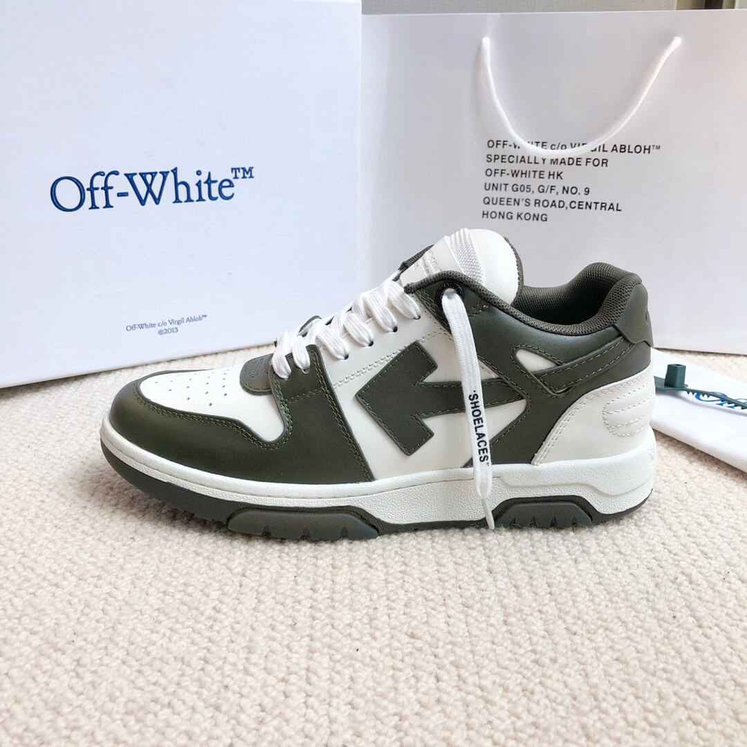 Off-White 'Out of Office' - White Jungle Green Sneakers