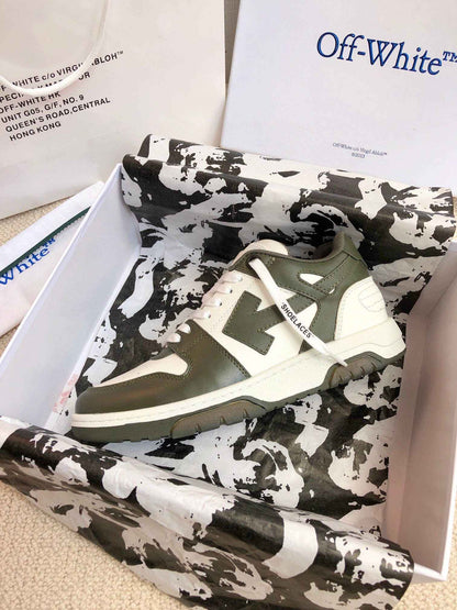 Off-White 'Out of Office' - White Jungle Green Sneakers