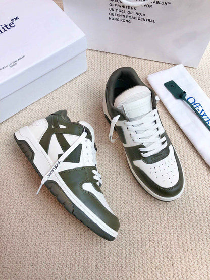 Off-White 'Out of Office' - White Jungle Green Sneakers