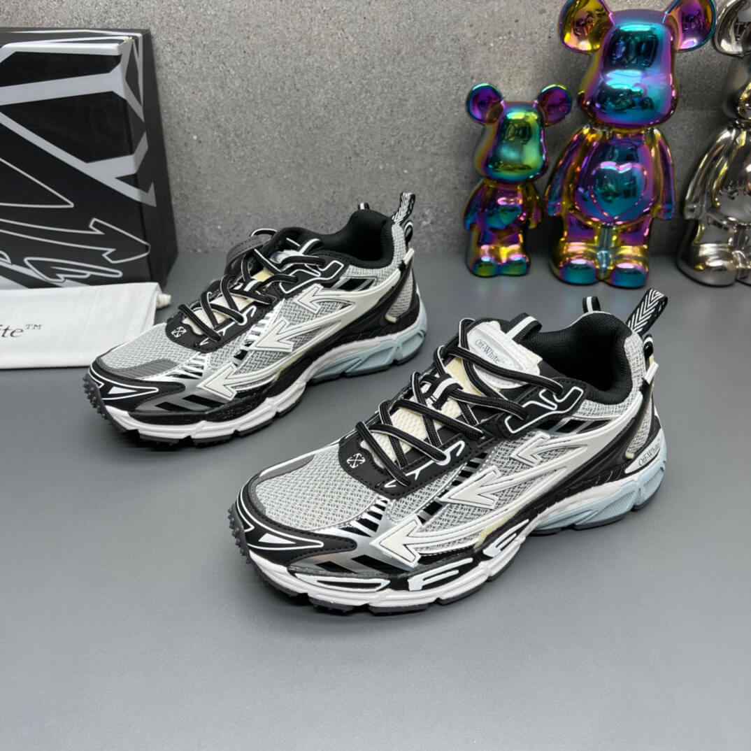 Off-White Silver Black Be Right Back Sneakers