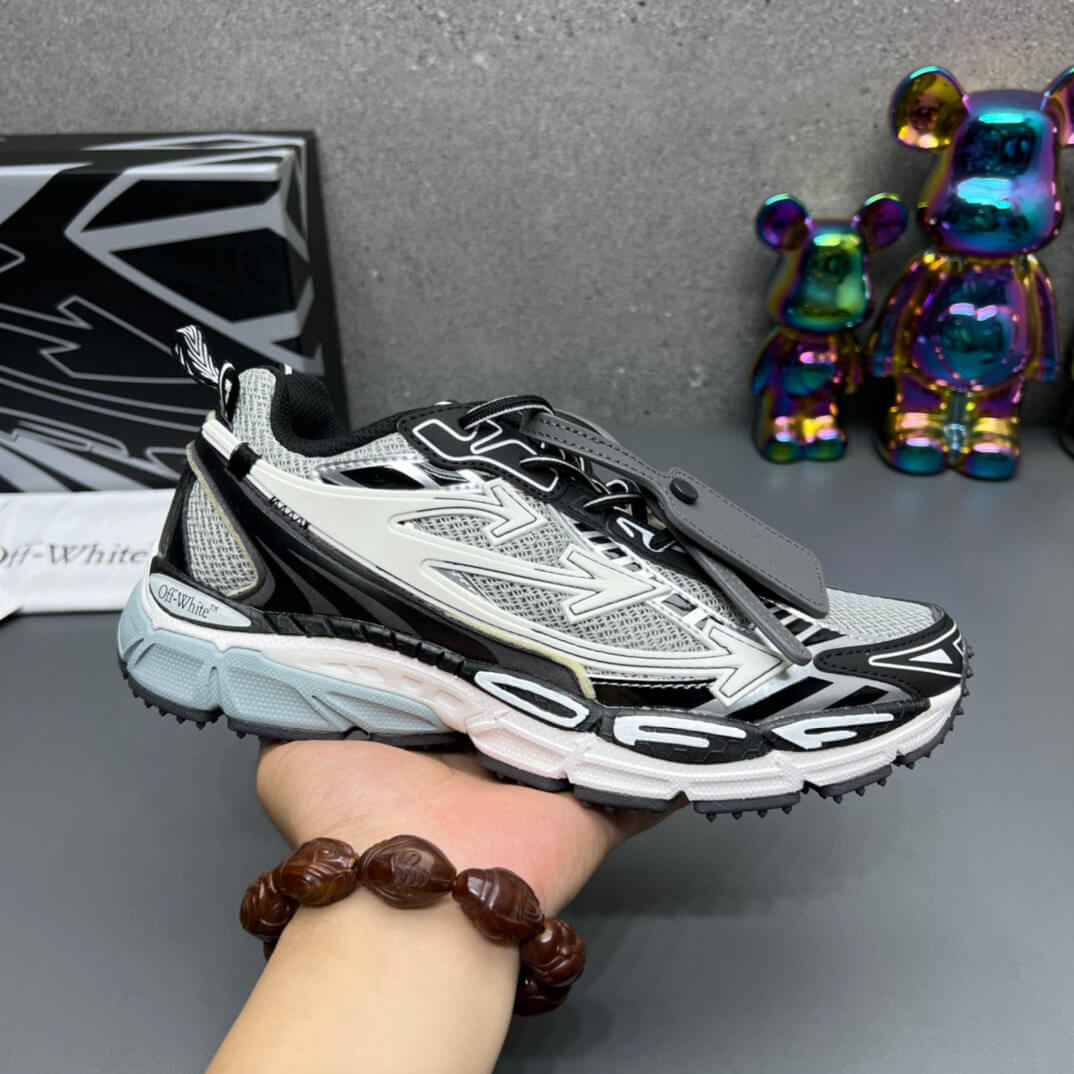 Off-White Silver Black Be Right Back Sneakers