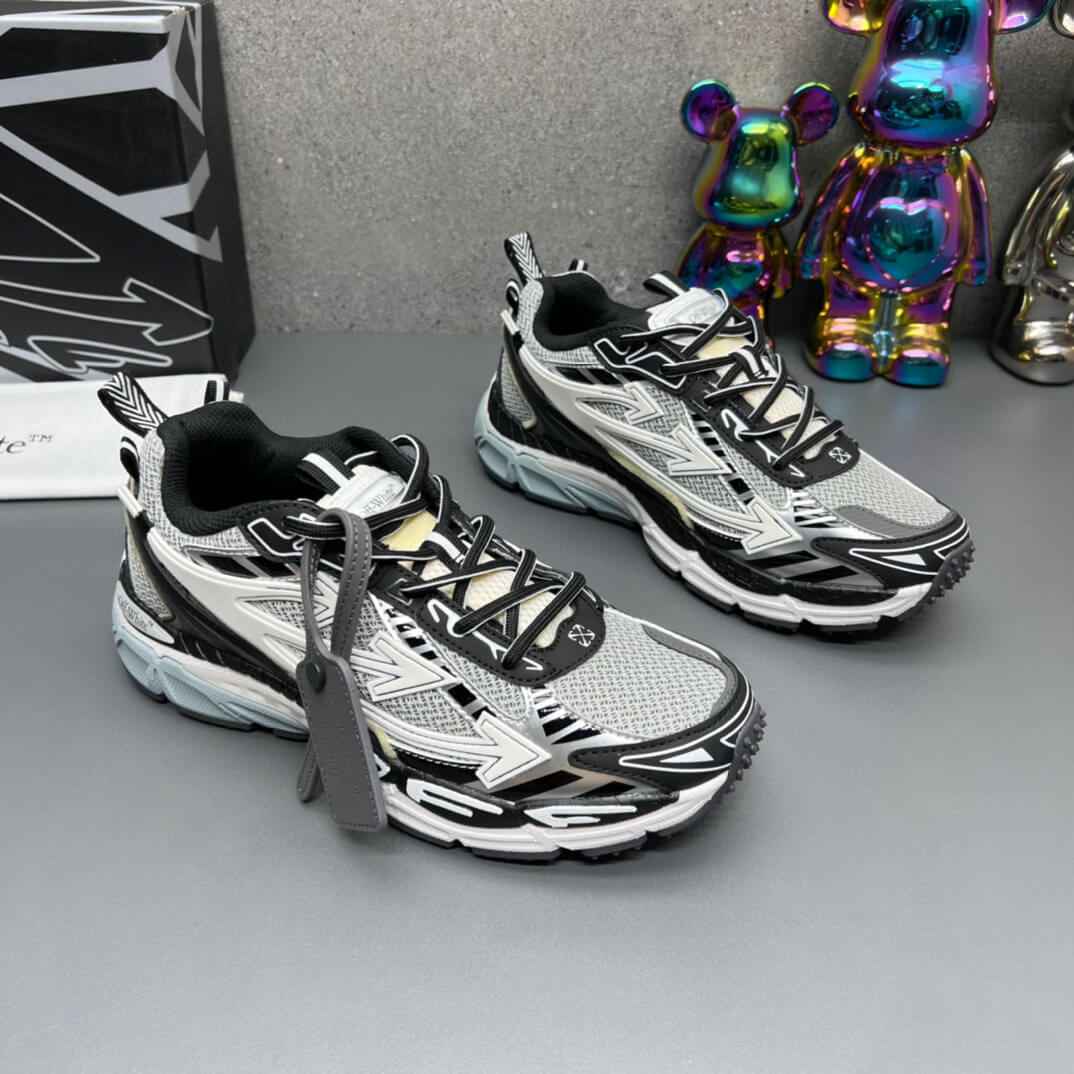 Off-White Silver Black Be Right Back Sneakers