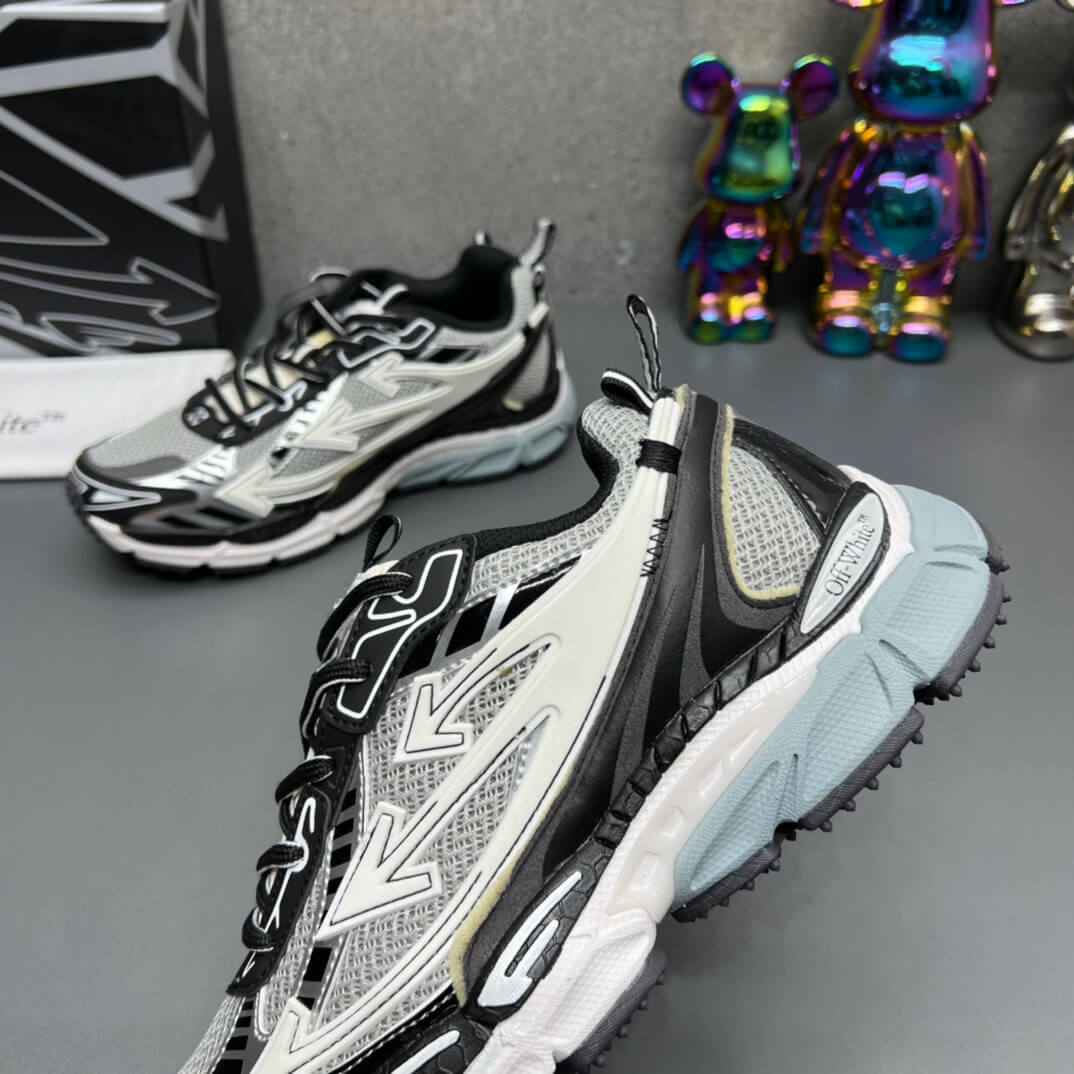 Off-White Silver Black Be Right Back Sneakers