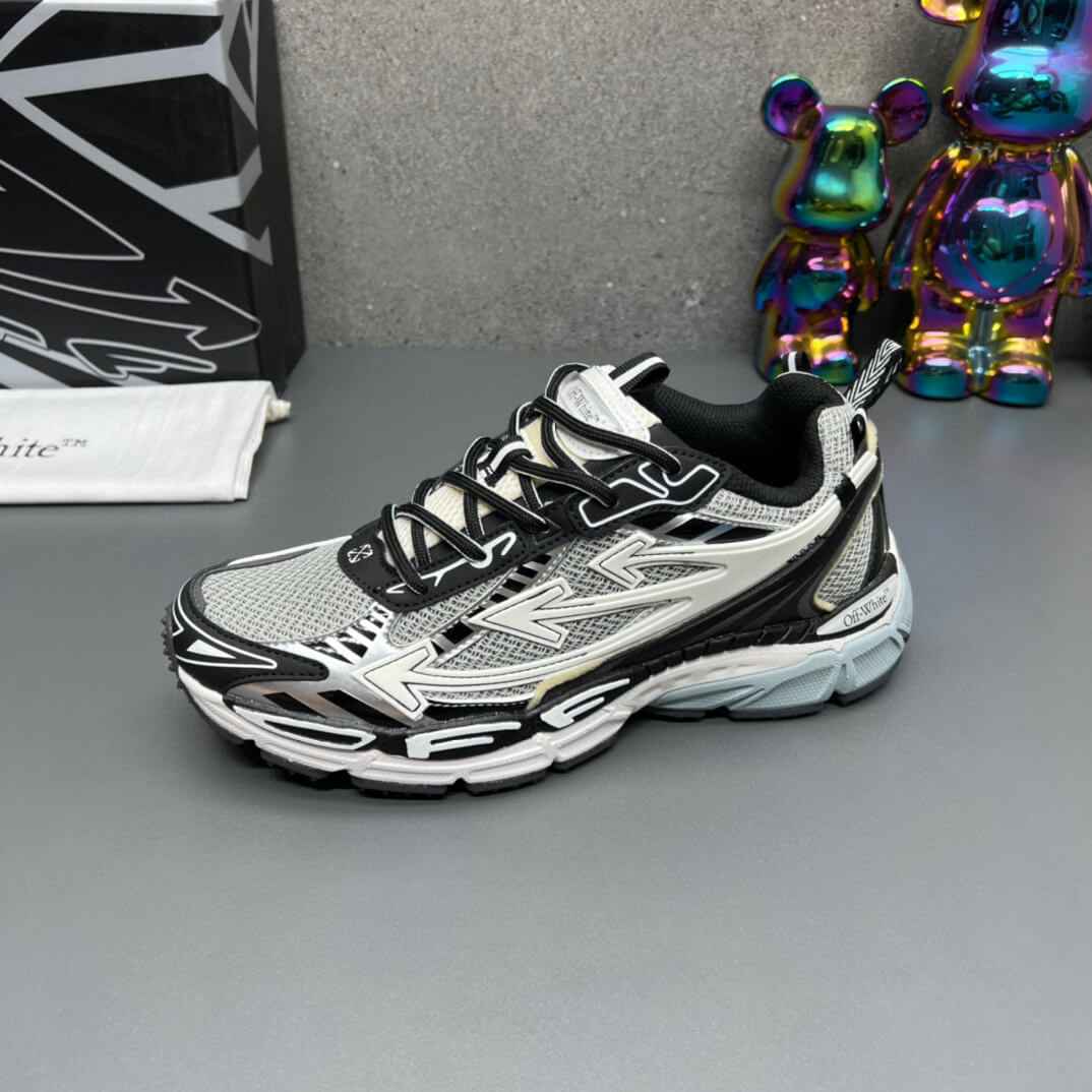 Off-White Silver Black Be Right Back Sneakers