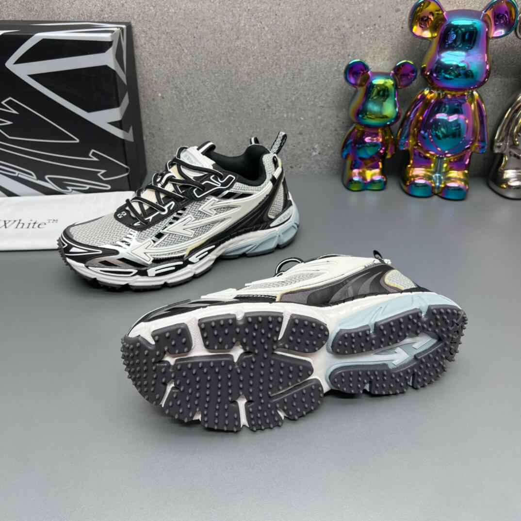 Off-White Silver Black Be Right Back Sneakers