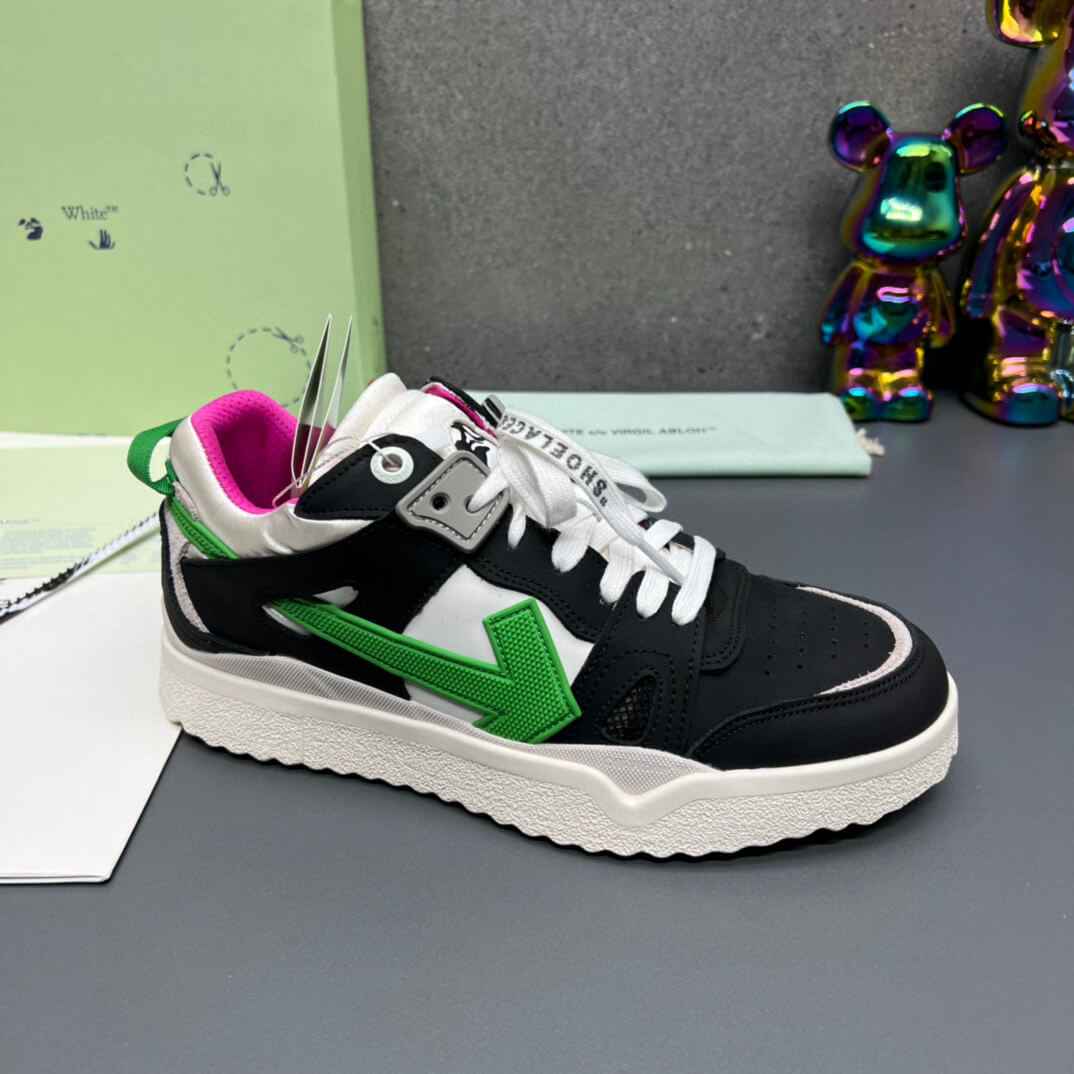 Off-White 'Black White Green' Sponge Mid Top Sneaker