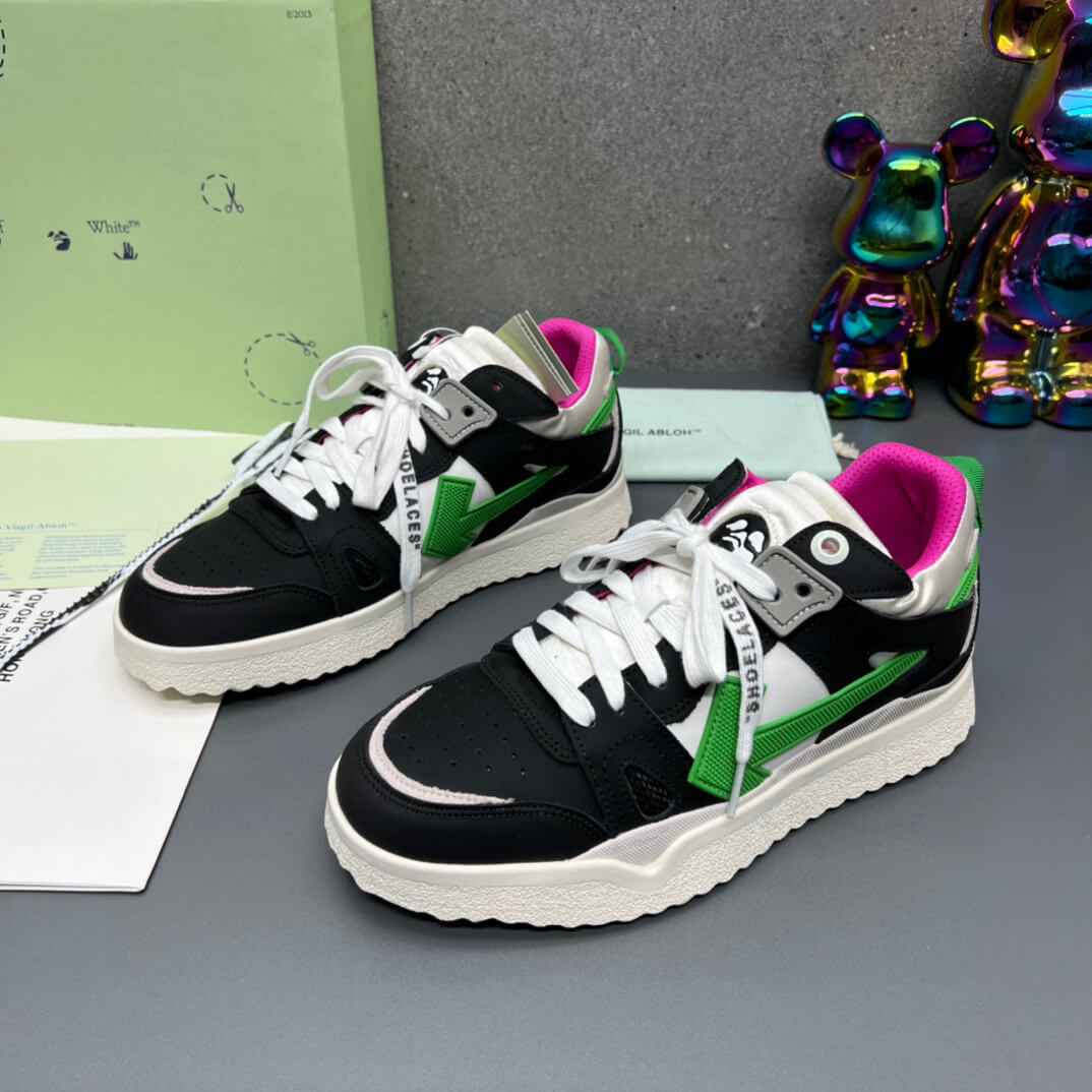 Off-White 'Black White Green' Sponge Mid Top Sneaker