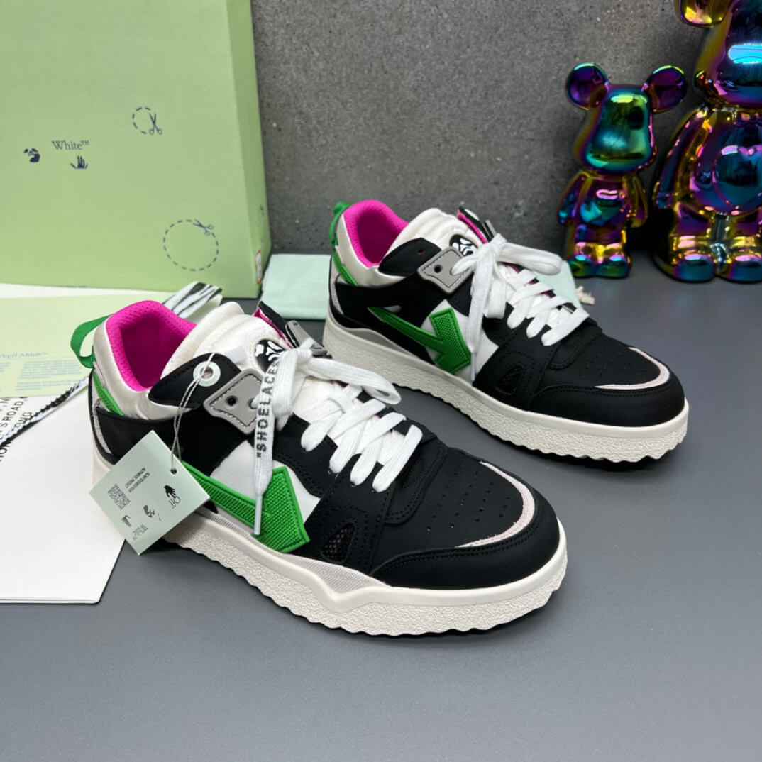 Off-White 'Black White Green' Sponge Mid Top Sneaker