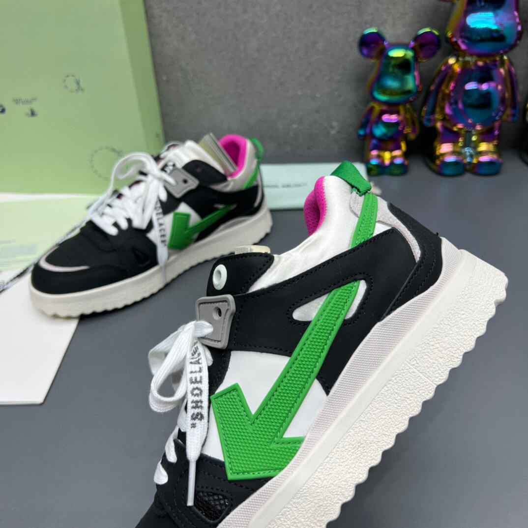 Off-White 'Black White Green' Sponge Mid Top Sneaker