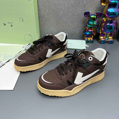 Off-White Brown Beige Sponge Mid Top Sneaker