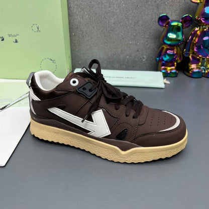 Off-White Brown Beige Sponge Mid Top Sneaker