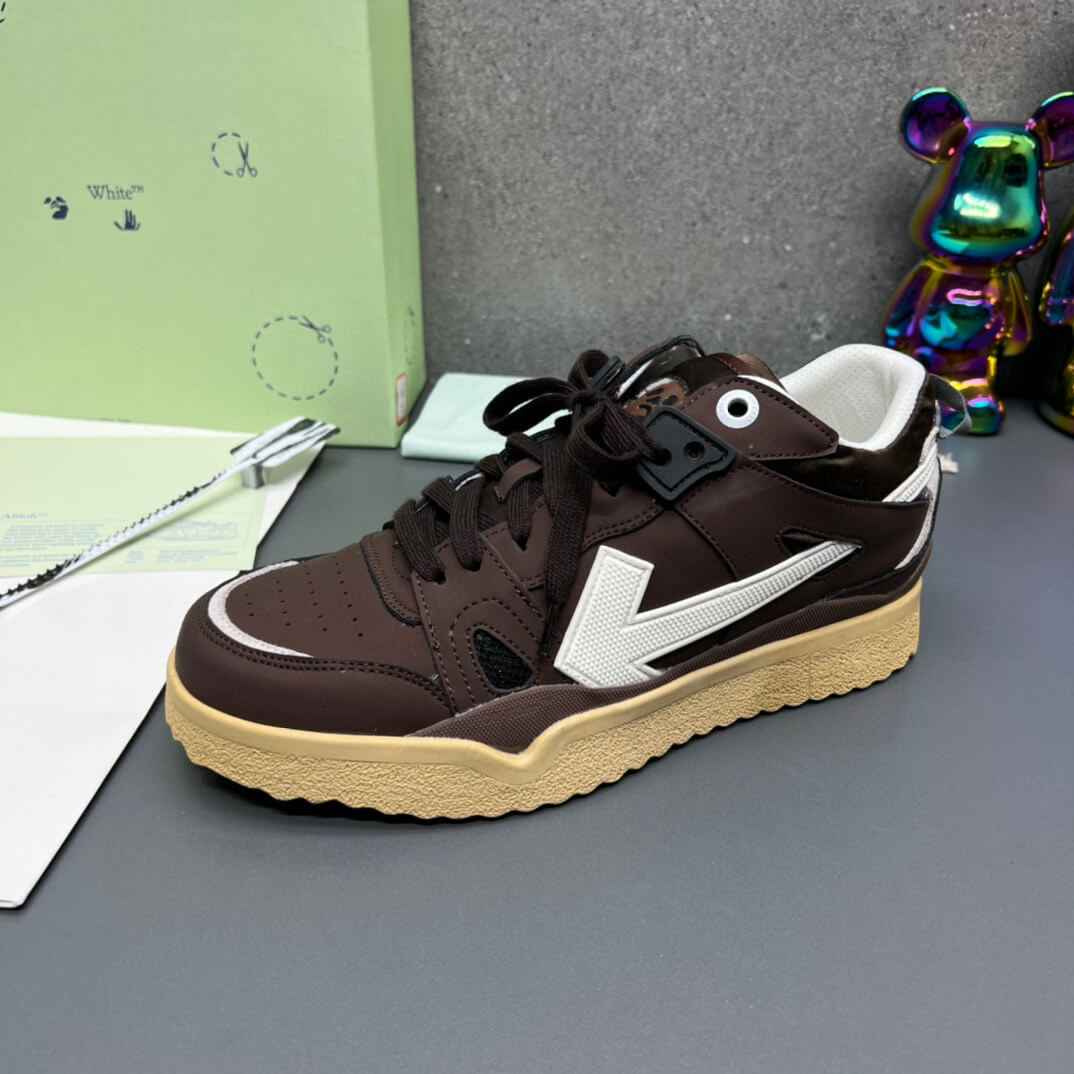 Off-White Brown Beige Sponge Mid Top Sneaker