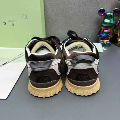 Off-White Brown Beige Sponge Mid Top Sneaker