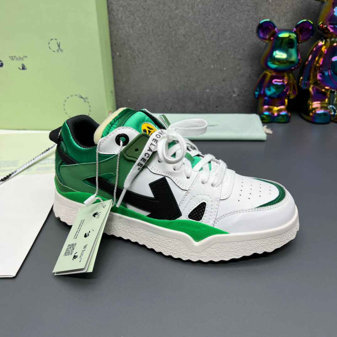 Off-White 'Green White Black' Sponge Mid-Top Sneaker