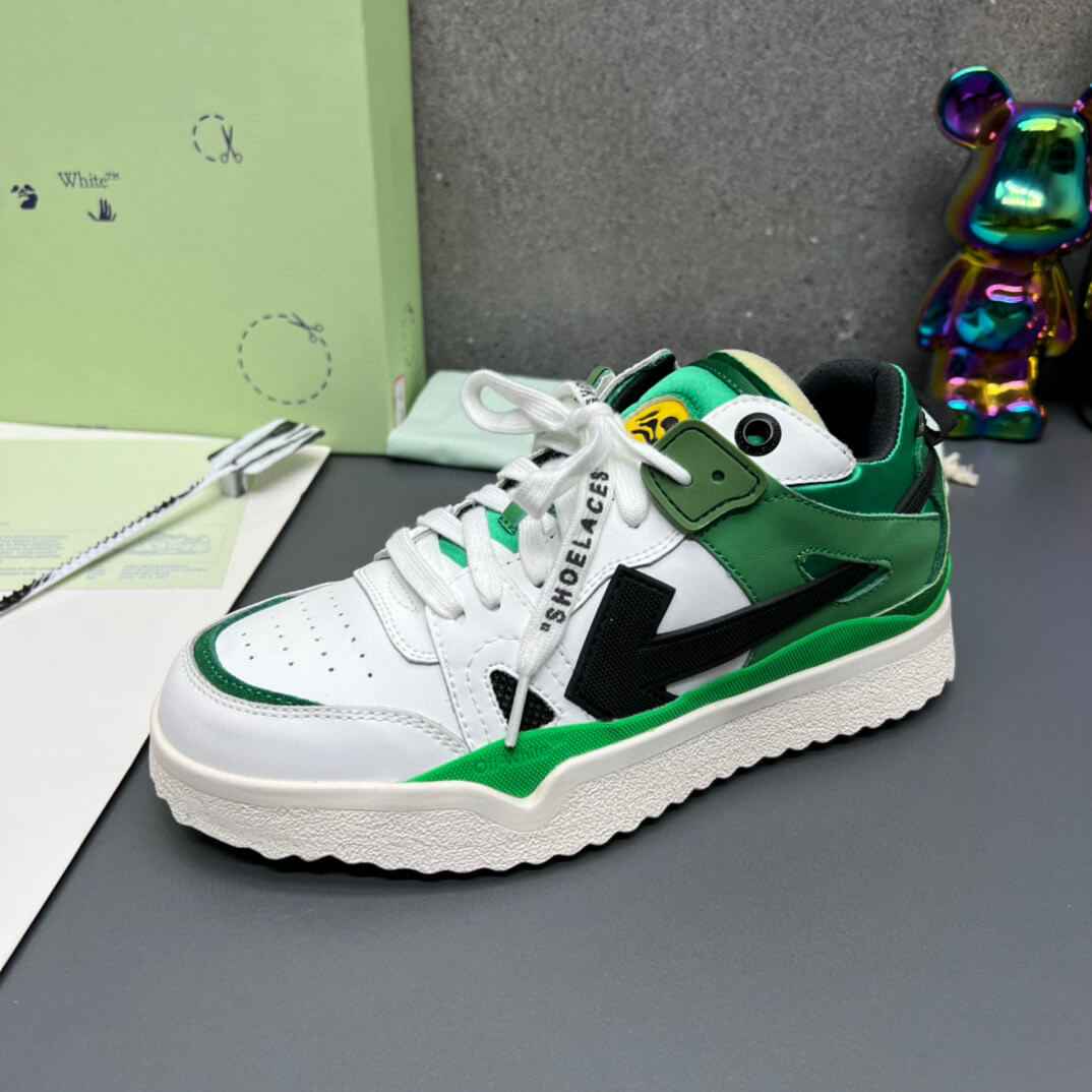 Off-White 'Green White Black' Sponge Mid-Top Sneaker