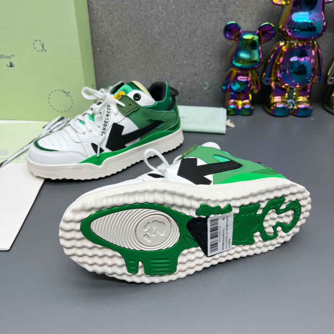 Off-White 'Green White Black' Sponge Mid-Top Sneaker