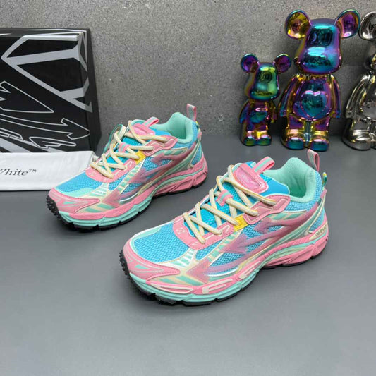 Off-White Light Pink & Turquoise Blue Be Right Back Sneakers