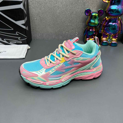 Off-White Light Pink & Turquoise Blue Be Right Back Sneakers