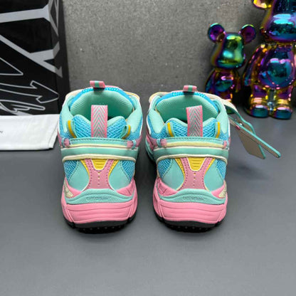 Off-White Light Pink & Turquoise Blue Be Right Back Sneakers