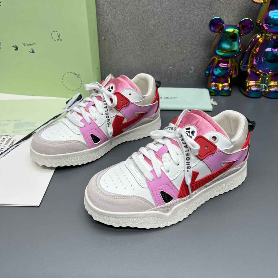 Off-White 'Pink White Red' Sponge Mid-Top Sneaker