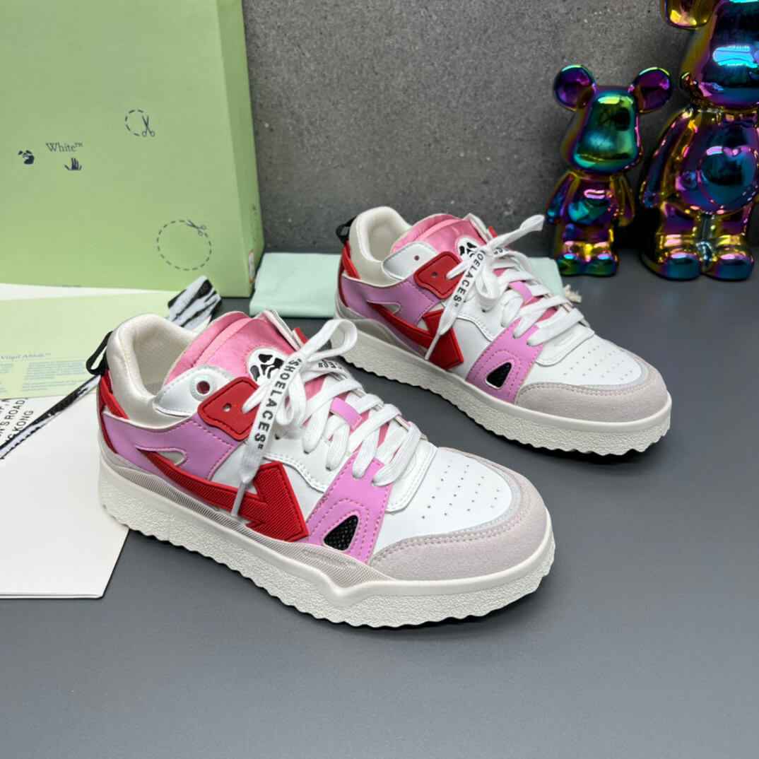 Off-White 'Pink White Red' Sponge Mid-Top Sneaker