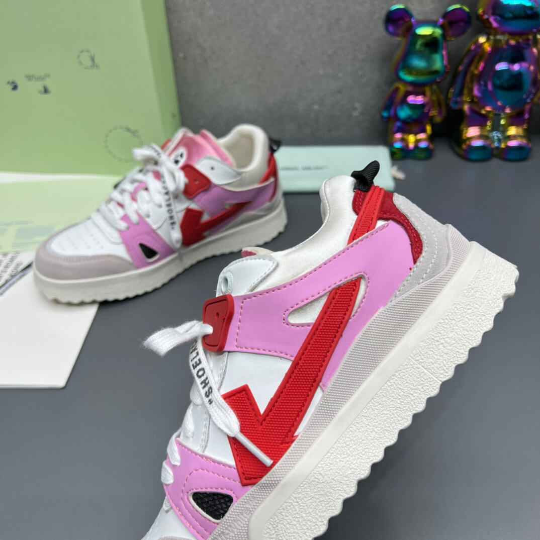 Off-White 'Pink White Red' Sponge Mid-Top Sneaker