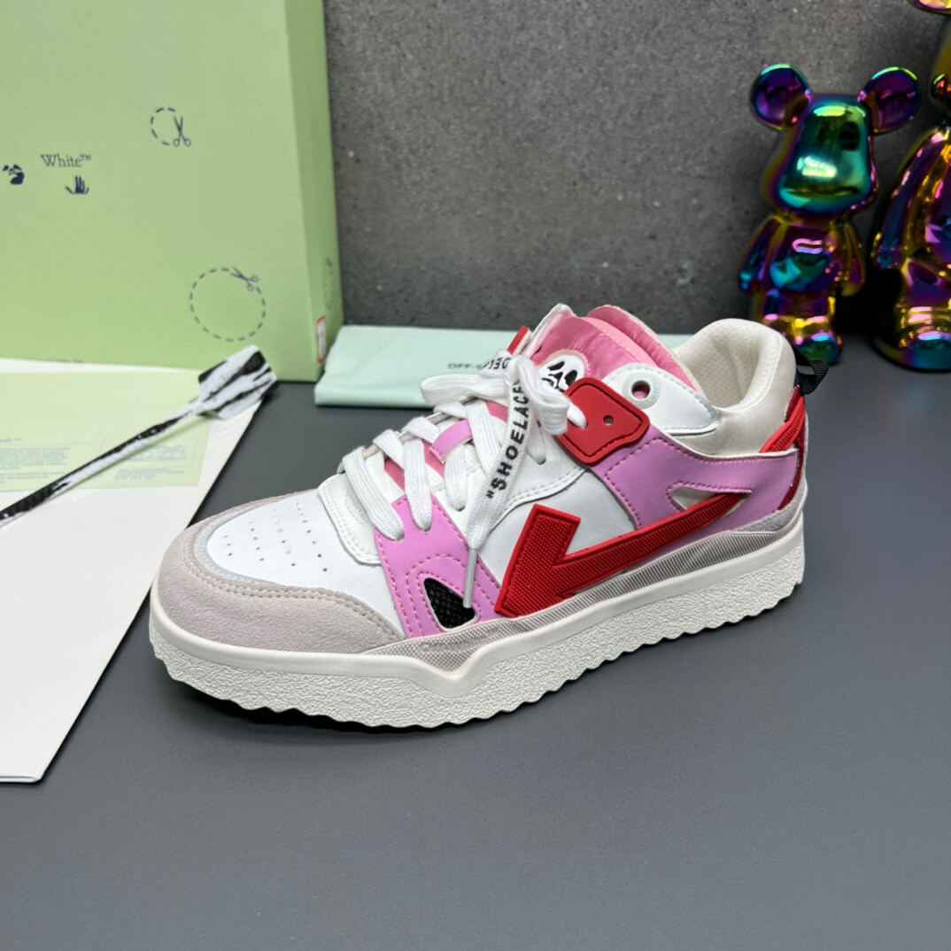 Off-White 'Pink White Red' Sponge Mid-Top Sneaker
