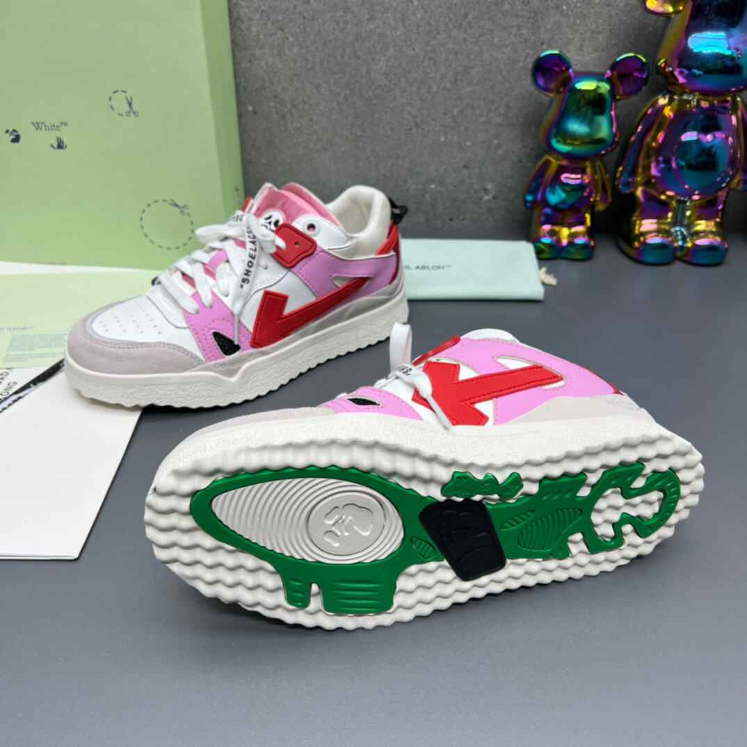 Off-White 'Pink White Red' Sponge Mid-Top Sneaker