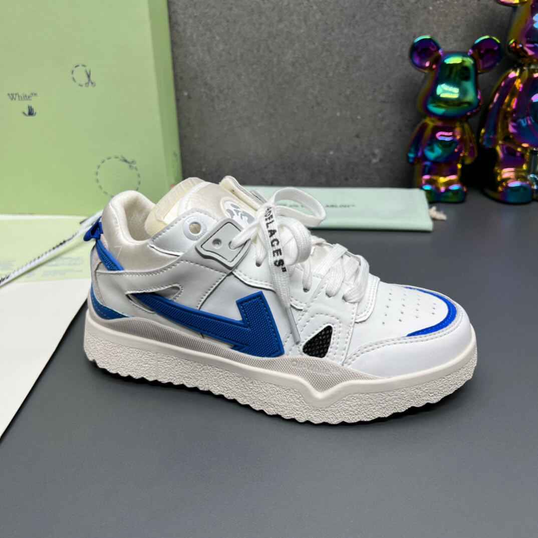 Off-White 'White Blue' Sponge Mid-Top Sneaker