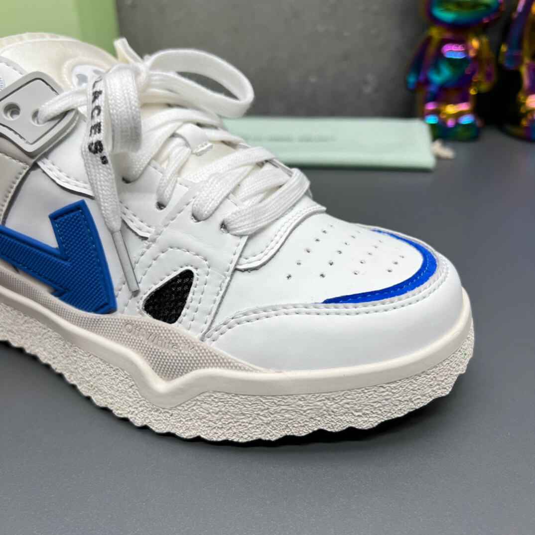 Off-White 'White Blue' Sponge Mid-Top Sneaker