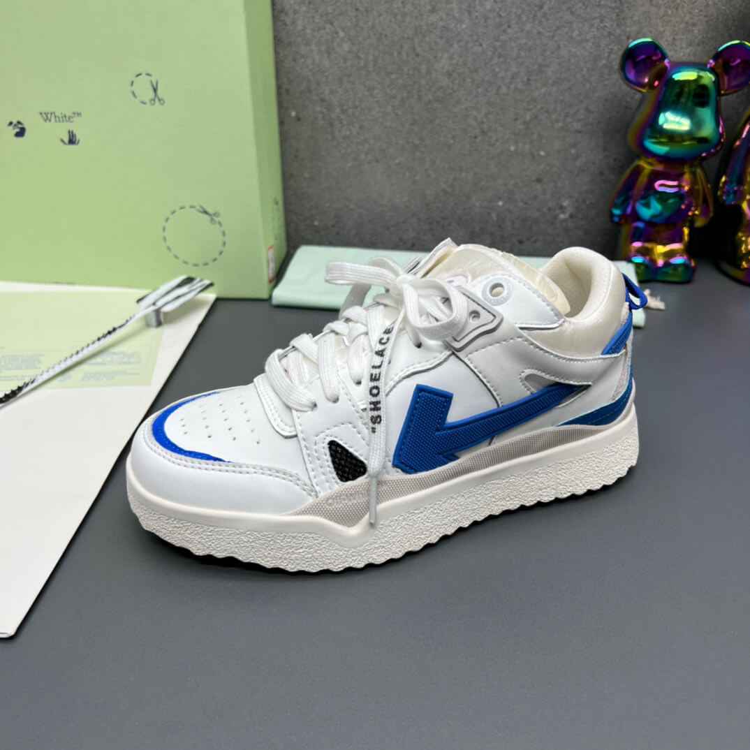 Off-White 'White Blue' Sponge Mid-Top Sneaker