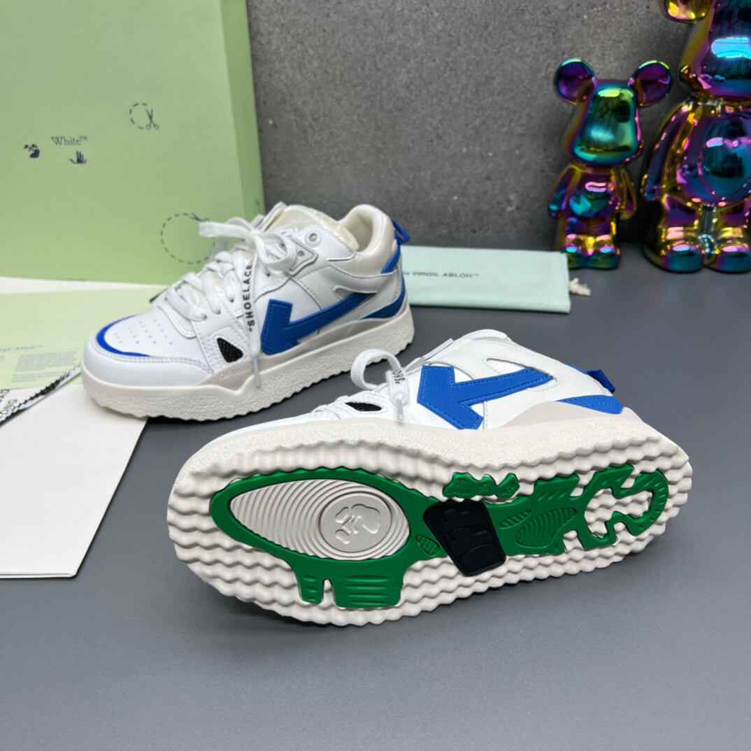 Off-White 'White Blue' Sponge Mid-Top Sneaker