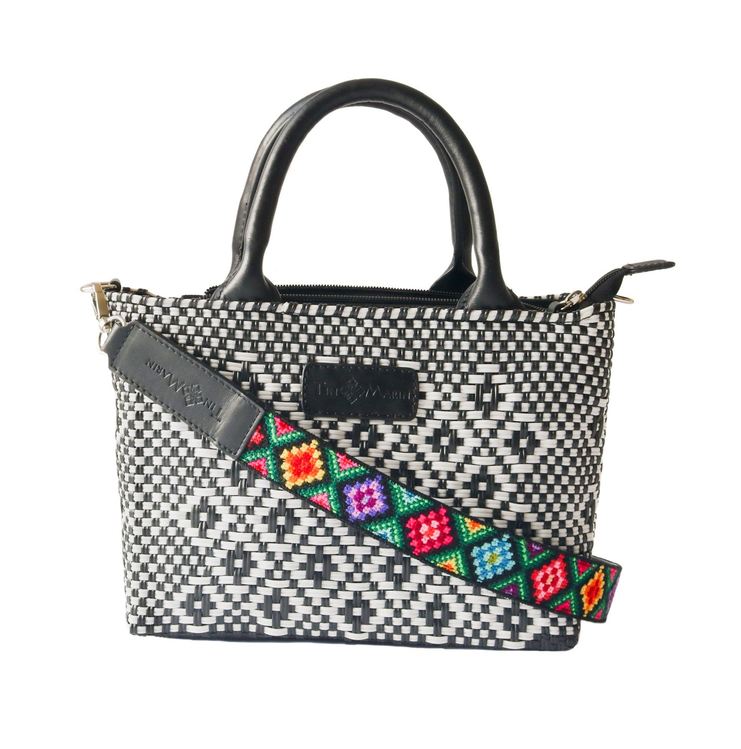 Mai Woven Bag Strap - Multi with Leather Tin Marin Brand