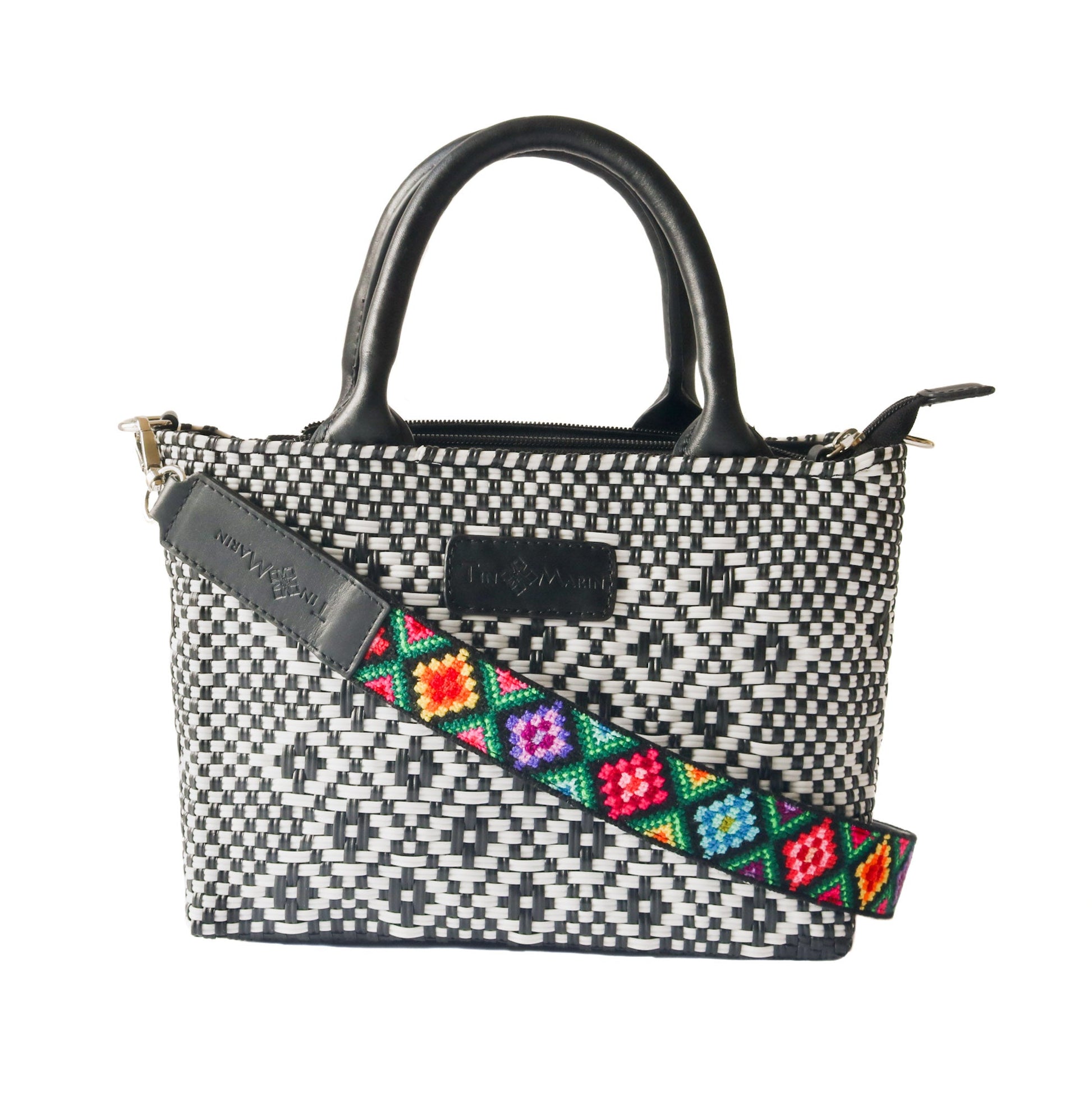 Mai Woven Bag Strap - Multi with Leather Tin Marin Brand