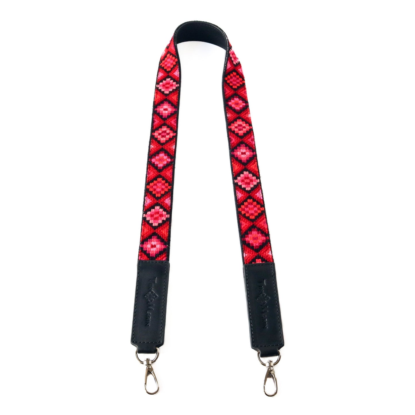 Mai Woven Bag Strap - Poppy with Leather Tin Marin Brand