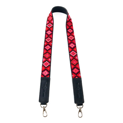 Mai Woven Bag Strap - Poppy with Leather Tin Marin Brand