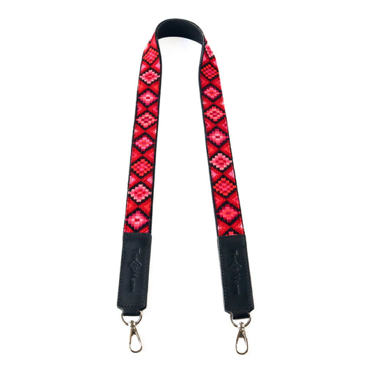 Mai Woven Bag Strap - Poppy with Leather Tin Marin Brand