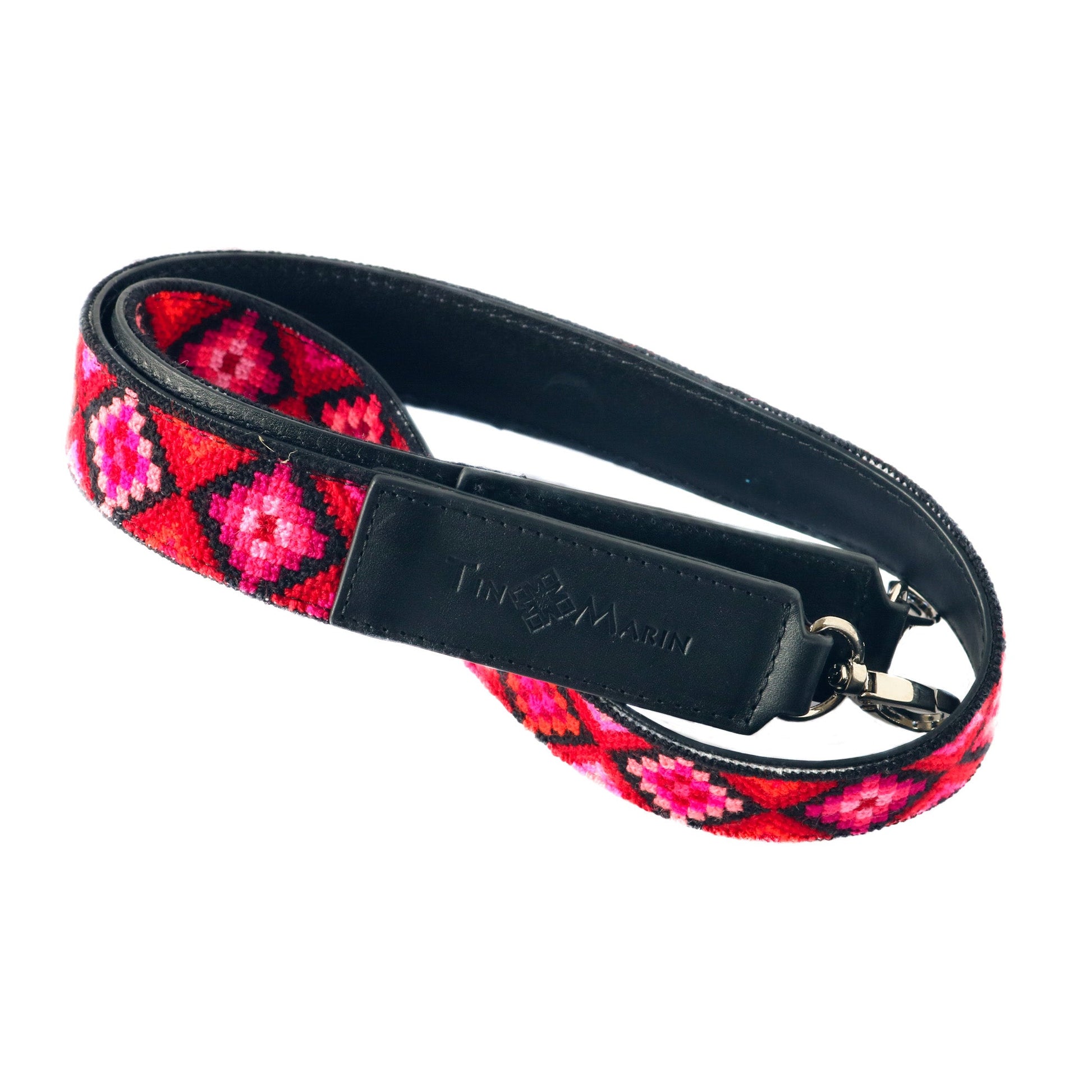Mai Woven Bag Strap - Poppy with Leather Tin Marin Brand
