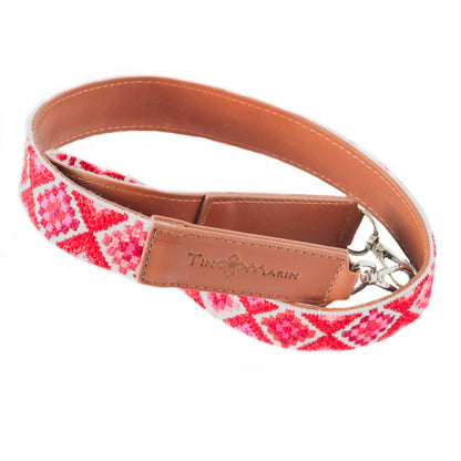 Mai Woven Bag Strap - Poppy with Leather Tin Marin Brand