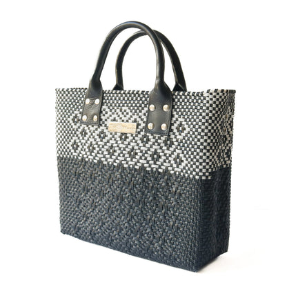 Tin Marin Black Large Woven Crossbody Bag - Black Leather Tin Marin Brand