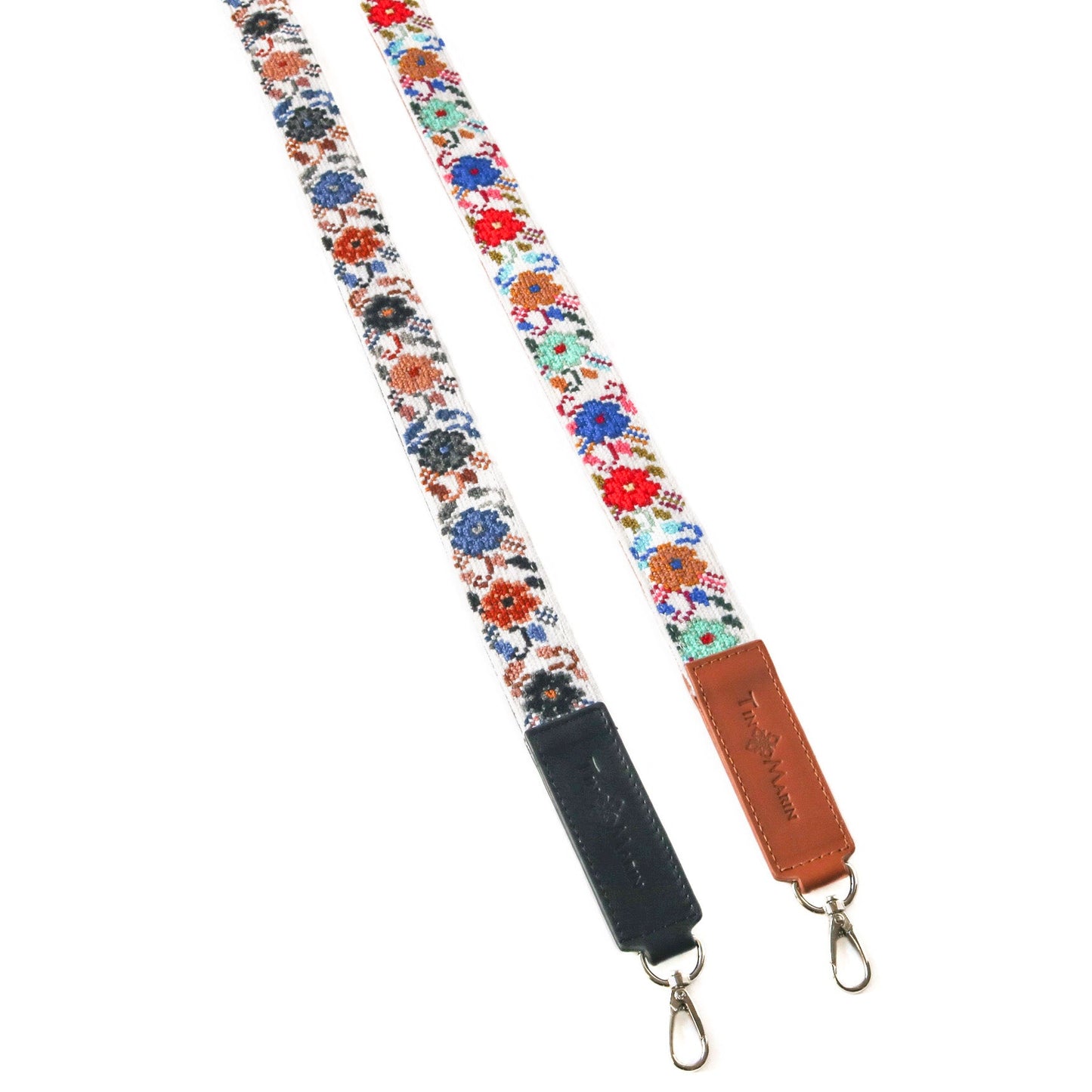 Mai Woven Bag Strap - Flowers with Leather Tin Marin Brand