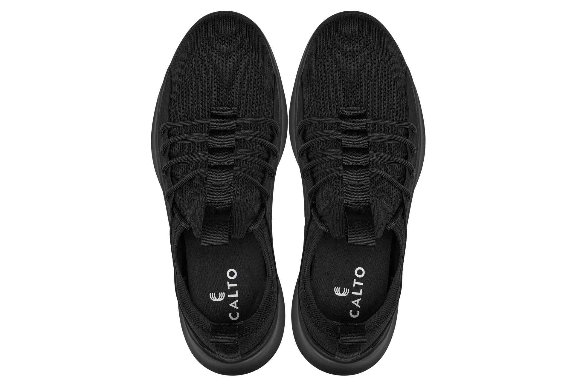 CALTO - Q130 - 2.4 Inches Taller (Black/Black Sole) - Ultra Lightweight Sneakers Tallmenshoes.com