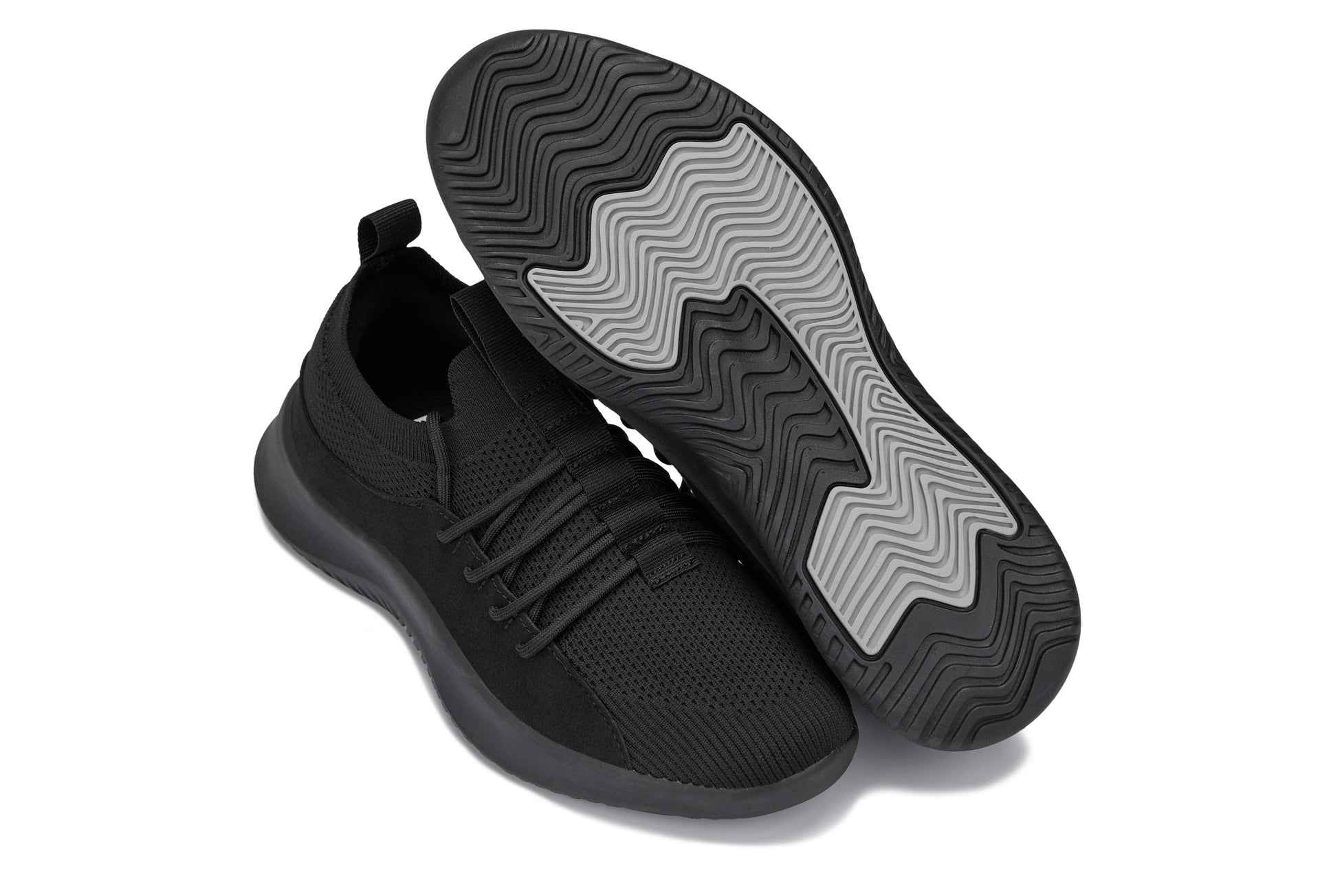 CALTO - Q130 - 2.4 Inches Taller (Black/Black Sole) - Ultra Lightweight Sneakers Tallmenshoes.com