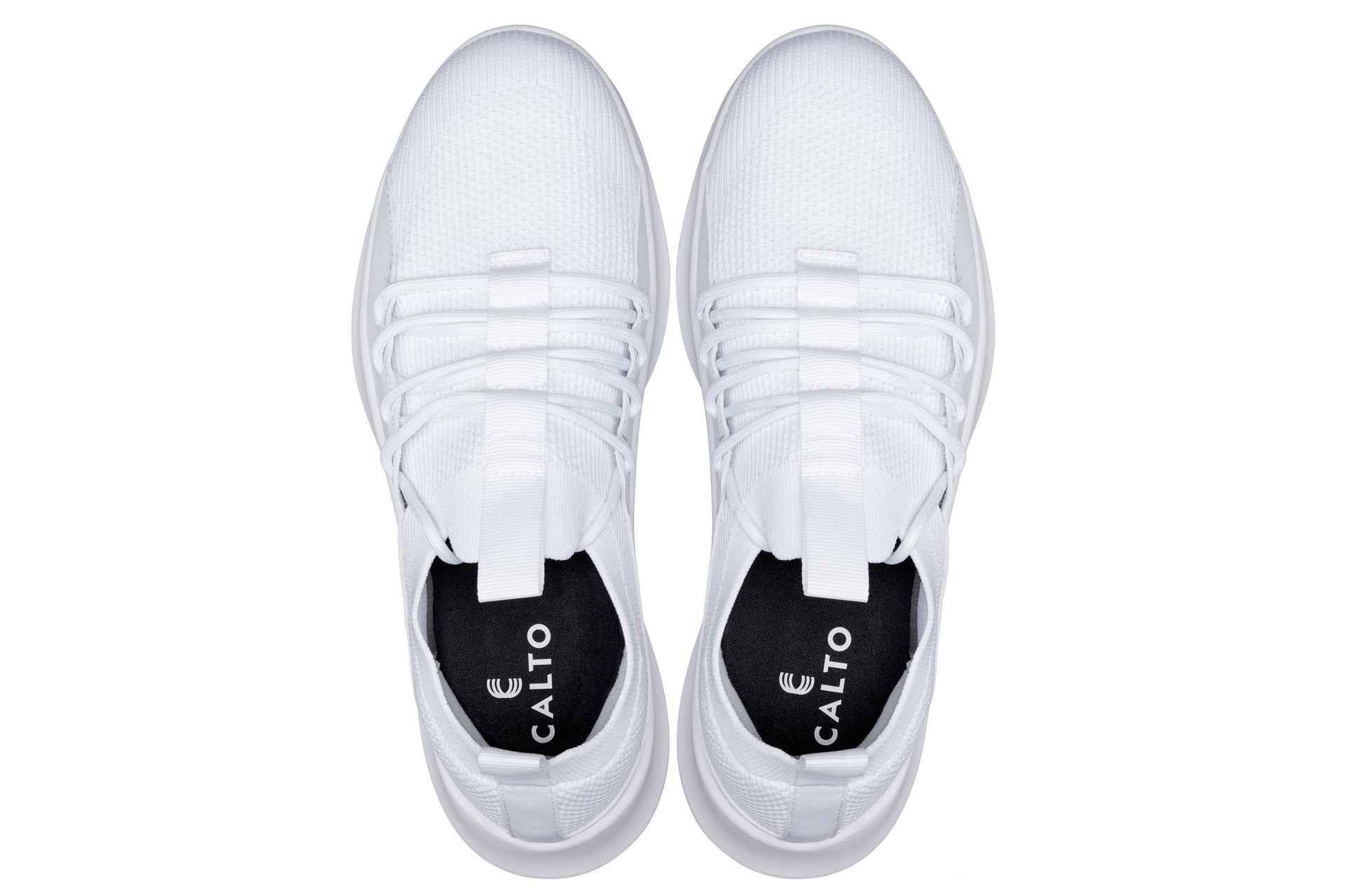 CALTO - Q131 - 2.4 Inches Taller (Off-White/White Sole) - Ultra Lightweight Sneakers Tallmenshoes.com