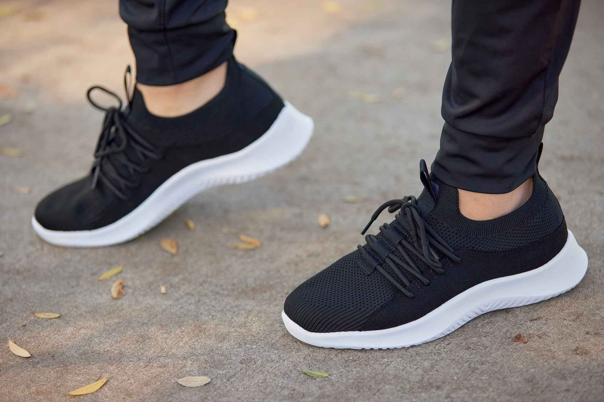 CALTO - Q132 - 2.4 Inches Taller (Black/White Sole) - Ultra Lightweight Sneakers Tallmenshoes.com