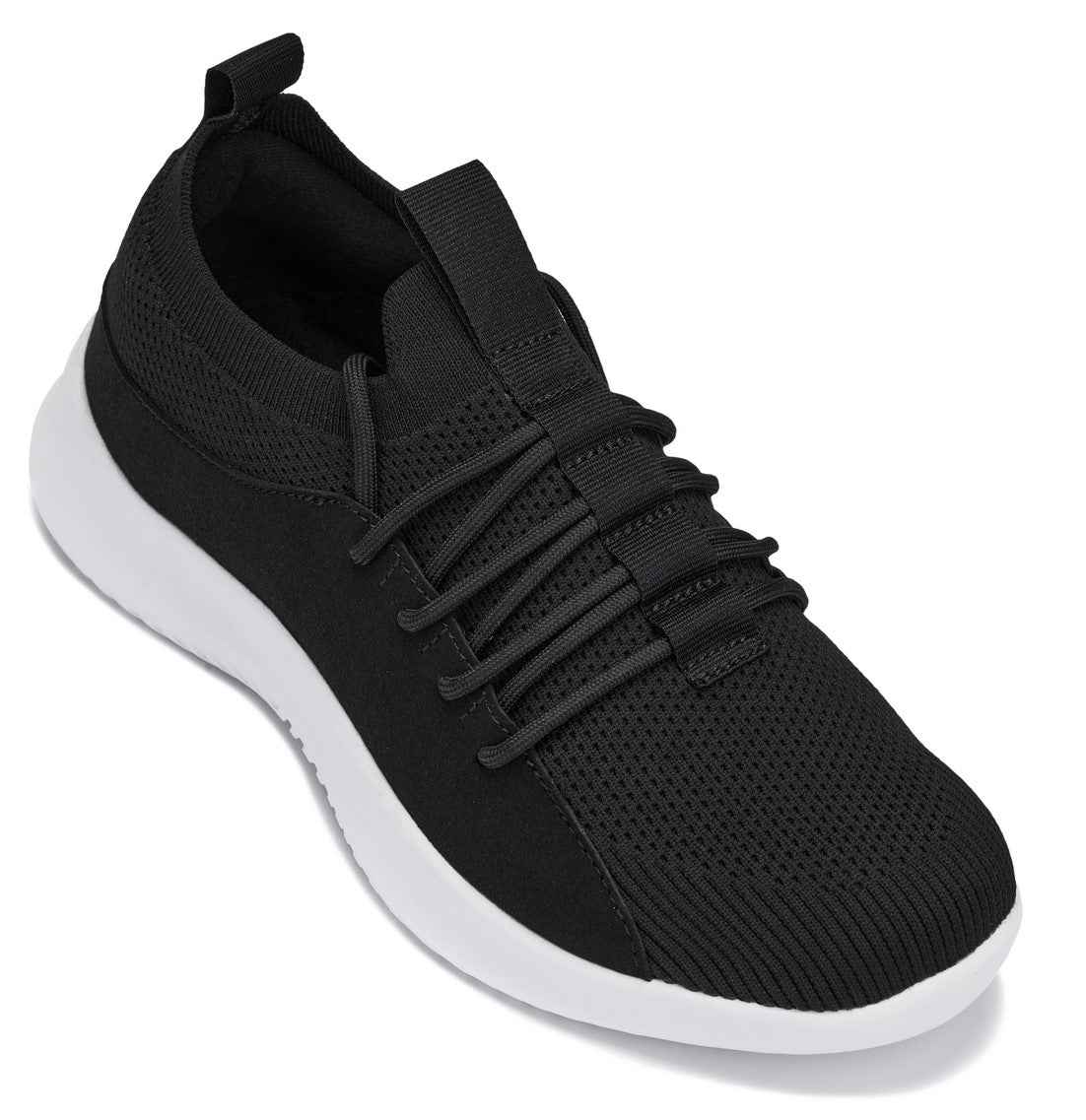 CALTO - Q132 - 2.4 Inches Taller (Black/White Sole) - Ultra Lightweight Sneakers Tallmenshoes.com